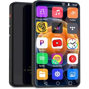 115GB MP3 Player with Bluetooth and WiFi, HD 4" Full Color Touch Screen Music Player with Spotify,YouTube,Pandora,Parental Control Android Mainstrem Media MP4 Music Player for Kids up to 1TB, Black