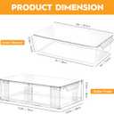 4 Pack Clear Stackable Storage Drawers, 3.95" H Easily Assemble Acrylic Organizer Bins - Multi-Use for Make up, Closet, Pantry, Bathroom, Medicine, Kitchen Cabinet & Undersink Organization