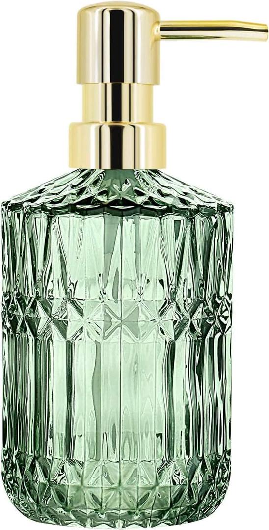 Soap Dispenser with Pump, Refillable Liquid Hand Soap Dish Soap Dispensers for Bathroom Counter, Kitchen Sink (Green)