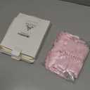 Baby Pink Satin Ribbon Bows with Twist Tie 5 x 7 Inch, Pre-Tied Small Light Pink Coquette Bows for Cake Topper, Birthday Party Decorations, Balloon, Crafts, Wedding, Christmas Tree (50 Pack)