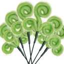 WangLaap 6 Pcs Green Christmas Tree Toppers 17inch Green Furry Stems, Furry Christmas Picks for Xmas Tree Decoration