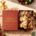 WDS WONDROUS Mouse Ornament Hanging Ball Christmas Decor - 3.14 Cute Animal Glass Ornament, Gold & White Christmas Mouse Decoration, Small Funny Ornaments for Xmas Tree Winter Holiday Decor Party