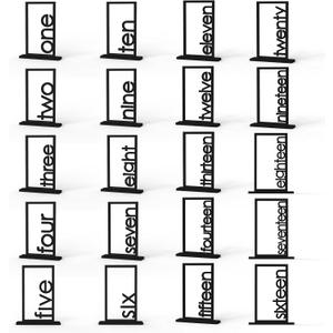 Wooden Table Numbers 1-10 - Wedding Table Number Signs with Holder Perfect for Party Events and Catering Reception (Black 1-20)