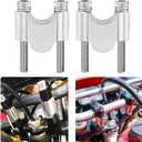 WSays 7/8" Handlebar Risers 30mm Height Mount Clamp Kit Silver Compatible with Kawasaki KLR650 Fit Honda Fit Yamaha Fit Suzuki Fit ATV Dirt Bike Motorcycle