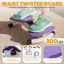 Ronai Waist Twister Machine with Resistance Bands Adjustable Ab Twister Board for Home Fitness, Dual Pedals, Quiet Rotation, Tracks Time/Reps/Calories, 300 Lbs Capacity