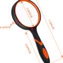 2 Pack Magnifying Glass, 75mm Magnifying Glass with Non-Slip Rubber Handle, Suitable for Reading Newspapers,Suitable for Seniors