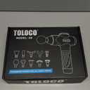 TOLOCO Massage Gun Deep Tissue, Percussion Massage Gun with 10 Replacement Heads, Super Quiet Portable Electric Massager for Athletes, Relax, Black