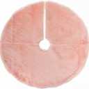 Mini Christmas Tree Skirts for Tiny and Small Holiday Christmas Trees (Light Pink Plush 18in)