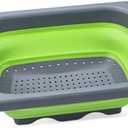 Alnicov Silicone Collapsible Colander,Colander Strainer Over The Sink Vegetable/Fruit Colanders Strainers with Extendable Handles for Pasta Vegetables Fruits Green