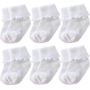 6 &12 Pairs Infant Toddler Baby Kids Turn Cuff Ruffle Cotton Socks