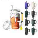 16 oz Stainless Steel Vacuum Insulated Tumbler with Lid and Straw for Water - Travel Mug Cupholder Friendly - Gifts for Women Men Him Her