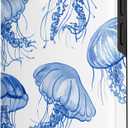 XYUQZQ for iPhone 15 Phone Case Cute Aesthetic Jellyfish Pattern for Women Girls Dual-Layer Shock Protection Shockproof TPU and Hard PC Protective Cover - Blue Jellyfish