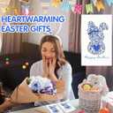 Peryiter 100 Pcs Easter Blue White Bunny Paper Napkins Spring Chinoiserie Flower Coquette Bunny Napkins Grandmillennial Disposable Rabbit Dinner Hand Towel for Easter Spring Birthday Party Supplies