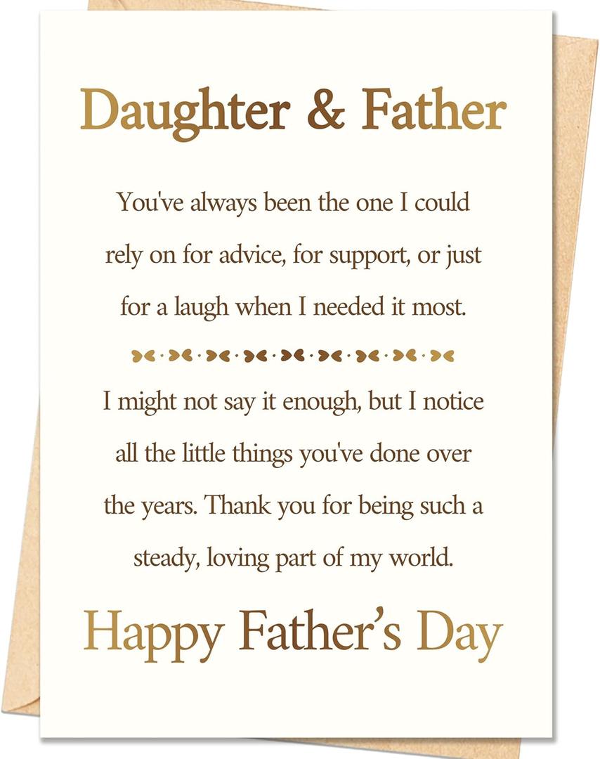 2 x Fathers Day Card, Funny Fathers Day Cards Gifts Decorations for Dad from Daughter, Happy Father's Day Card Gifts Ideas with Envelope, Heartfelt Dad Appreciation Cards from Daughter