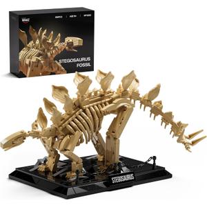 Nifeliz Stegosaurus Fossils Model Set, Dinosaur Skeleton Building Set with Display Base for Adults, Ideal Gift for Enthusiasts and Collectors (665 PCS, NF10353)