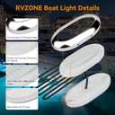 RVZONE 4.6in 54LED Underwater Lights for Boat IP68 Waterproof Marine Led Lighting 1800LM 316 Stainless Steel Boat Led Lights for Transom Pool Courtesy Deck Interior Lighting