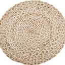 SARO LIFESTYLE 3168.N16R Finley Collection Woven Design Jute Placemats (Set of 4) 16" Natural