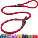 Fida Slip Leads for Dogs - 6 FT x 1/2" Heavy Duty Comfortable Strong Rope Leash for Large, Medium Dogs - No Pull Pet Training Leash with Highly Reflective Red
