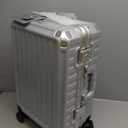 LUGGEX Carry On Luggage with Spinner Wheels, 20 Inch Aluminum Frame Zipperless Polycarbonate Hard Shell Suitcase, Silver