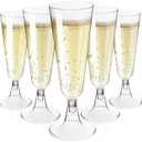 CALBODE 49 Pack Plastic Champagne Glasses 5 OZ Clear Disposable Champagne Flutes Plastic Mimosa Cups Acrylic Wedding, Toasting Glasses for Party, Birthday, Cocktail Cups Bulk