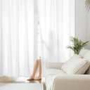 HOMEIDEAS Non-See-Through White Privacy Sheer Curtains, 52 X 96 Inches Long 2 Panels Sheer Curtains Light Filtering Window Drapes for Bedroom Living Room