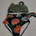  Womens High Waisted Bikini Set Tummy Control 2 Piece Bathing Suit Modest Racerback Swimsuit 2025 with Tie Side Knot, S