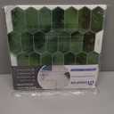 10-Sheet Long Hexagon Peel and Stick Kitchen Backsplash Tiles,3D Waterproof Self-Adhesive Wall Tile Stick on Backsplash for Kitchen, Bathroom, Fireplace,RV(Dark Green,12"12")