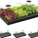 Seed Starter Tray, Gardening Plant Grow Trays Kit for Seedling, Germination Trays with 4.72 Inch High Humidity DomesLarge Growing Space & Better Air Flow for Seed Starting, Mini Greenhouse, 3PCS
