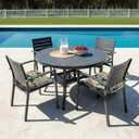 LVTXIII Outdoor Chair Cushions for Patio Furniture Set of 4, Water Repellent Patio Chair Cushions 17"x16" with Ties, U-Shaped Dining Chair Pads for Garden Kitchen Use, Paisley Bloom