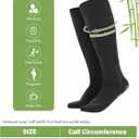4 Pairs knee high socks for women Bamboo Calf Dress Long Athletic Tall Tube Socks for Outdoor Sport (Medium, Black, Grey)