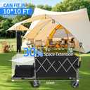 57" L Large Collapsible Foldable Wagon with Tailgate & Brake, 500LBS Heavy Duty Beach Wagons with All-Terrain Big Wheels, 300L Folding Utility Cart for Sand Garden Shopping Groceries Sports (Black)