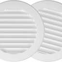 Repa Market 2-Pack 4'' Inch - Plastic White Vent Covers with Flange - Round Soffit Vent - Air Vent Louver - Grille Cover - Protective Screen Mesh - HVAC Ventilation