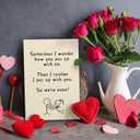 4 x Obbyidk Funny Valentine's Day Card for Wife Husband, Romantic Valentines Card for Boyfriend Girlfriend, Sometimes I Wonder How You Put Up With Me...