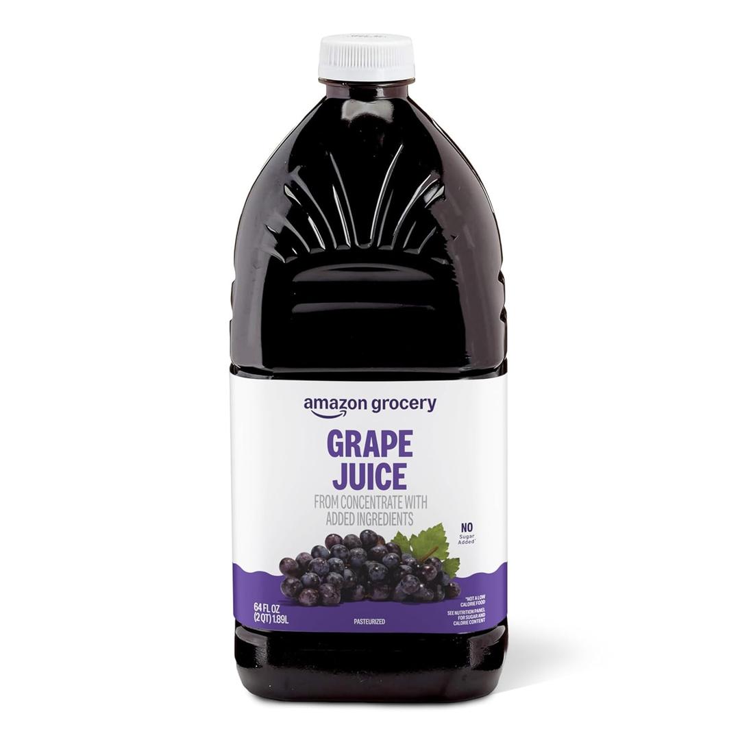 Amazon Grocery, Grape Juice, 64 Fl OZ (64 Ounce (Pack of 1)) (Best By: 10/13/2026)