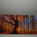 Large Forest Wall Art Forest Sunset Canvas Pictures Red Leaf Trees Landscape Canvas Artwork Contemporary Nature Picture for Living Room Bedroom Home Office Wall Decor Framed Ready to Hang 20" x 40"