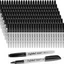 Permanent Markers Bulk, 188 Pack Fine Tip Black Permanent Marker Set, Waterproof Markers, Waterproof, Quick Drying, Office Supplies for School, Office, Home - Works On Paper, Glass, Metal, Ceramics