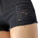 Aodrusa Womens Ripped Denim Shorts Mid Rise Body Enhancing Curvy Cutoff Distressed Jeans (Black, XL)