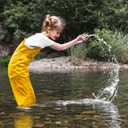 Ghosthorn Chest Waders for Kids Youth Fishing Waders Waterproof Hunting Waders with Boots Nylon Waders for Toddler Children, 14-15 Big Kid Yellow