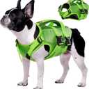 Kuoser Dog Life Jacket High Flotation, Reflective Dogs Life Vest for Swimming Boating, Adjustable Small Medium Large Dog lifejacket, Lightweight Dogs Life Preserver Rescue Handle Spring Summer Pool (Medium (Chest Girth:20.5-25.2''), Green)