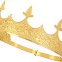 King Crown for Men Metal Royal Hairband for Birthday Prom Party Costume Wedding Halloween Father's Day for Men (Gold)