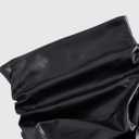 Women's Sexy Ruched Bodycon Skirt High Waist Solid Color Mini Skirts Party Club Wear (Black, M)