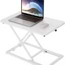 biueus Height Adjustable Standing Desk Converter, Stand Up Desk Converter for Home Office, Gas Spring Computer Workstation for Monitor Or Laptop (White-23.6Inch)