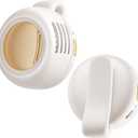 Portable Silent Mini Bladeless Fan Clip On, 3 Speeds & Queit, Hands Free Shirt and Waist Clips Whirlwind Fans, USB Rechargeable, Suitable for Outdoor & Travel & Office (cream white)