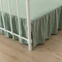 Bed Skirt Full Size Ruffled Bed Skirts with Split Corners, 14 Inch Drop Dust Ruffle Bed Skirt with Platform, Tufted Boho Full Size Bed Skirting, Striped, 14" Full, Sage Green