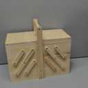 Juvale Wooden Sewing Box Organizer for Sewing Supplies with 3 Tier Drawers for Craft Tools, Needles, Pincushions, Art Supplies, Thread Spool Organizer (12.6 x 5.9 x 8.3 Inches)