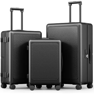 Joyway Luggage Sets 3 Piece with Spinner Wheels, Carry On Luggage 20In with ABS+PC Hardshell, Lightweight Suitcase Set with TSA Lock and Pressure-resistant Frame, 20/24/28 Inch, Black