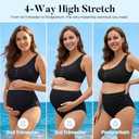 Zando High Waist Maternity Swimsuit Two Piece Pregnancy Swimwear Bikini Bathing Suits for Women Maternity Swimsuits (Black, L)
