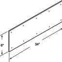 Prime-Line J 4703 6 x 34 In., Aluminum, Door Kick, Brite Brass Plated (Single Pack)