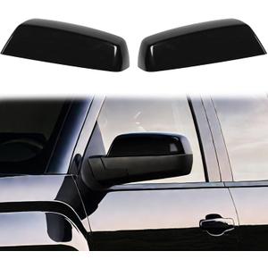 YIXIN 2PCS Chrome Direct Replacement Side Mirror Covers Caps for 2014-2018 Chevy Silverado GMC Sierra 1500 and 2500 HD 3500 HD 2015-2018 Accessories (Black)