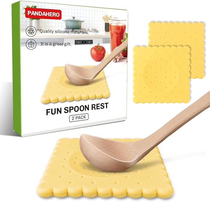Cute Cookie Spoon Rest Kitchen Gadgets and Accessories Fun Stocking Stuffers and White Elephant&Gag Gifts